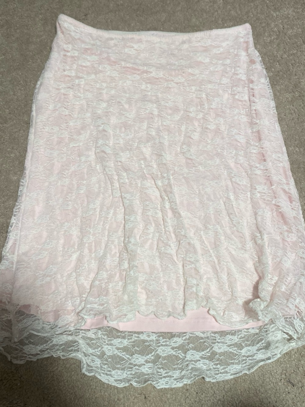 Cider Pink Lace Midi Skirt